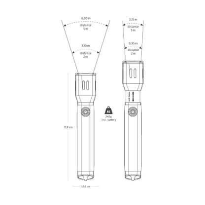  ABUS Seclight TL-517 Flashlight, Black-grey, Home Security Taschenlampe Mit Stroboskop-Funktion, 63994