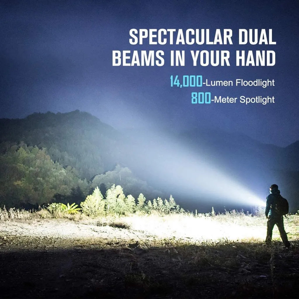  Olight Marauder 2 LED Taschenlampen，Wiederaufladbare Taschenlampe Mit Hohem Lumenwert, Wasserdicht Klasse 8, 800 Metern Leuchtweite, 7 Leuchtmodi