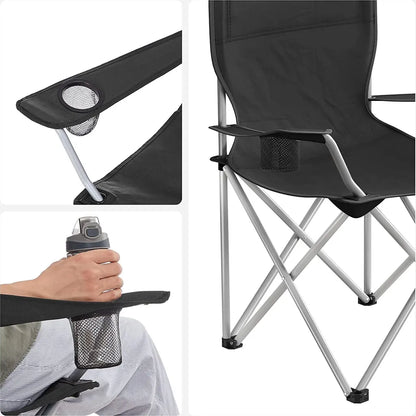  SONGMICS Campingstuhl Klappbar, Camping Stuhl, 2er Set, Faltbar, Bis Zu 120 Kg Belastbar GCB01BK