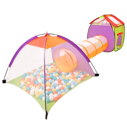  Selonis 3in1 Spielzelt Mit Tunnel Spielplatz Popup Bällebad Mit 900 Bälle Für Kinder, Mehrfarbig:weiß/gelb/orange/babyblau/türkis