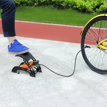  Monzana Fußluftpumpe Doppelzylinder 7 Bar 80cm Schlauch Inkl. Adapterset Luftpumpe Doppelzylinder Fahrrad Reifen KFZ Auto Luftmatratze, Model:2 X 125mm Zylinder