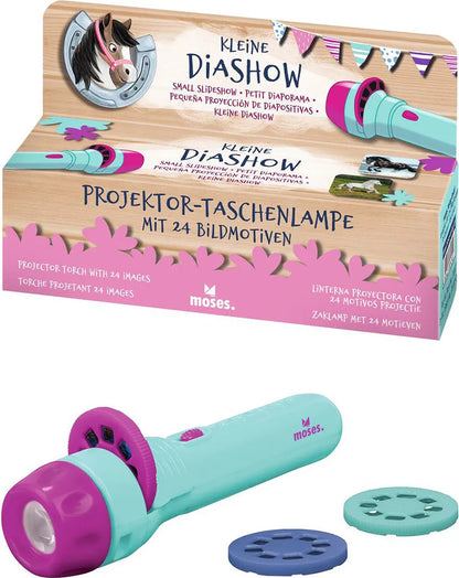  Moses Projektionstaschenlampe Pferde 11,7 Cm Rosa/blau 4-teilig