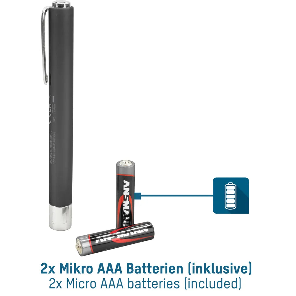 ANSMANN Stiftleuchte PLC15B Mit Cliptaste Inkl. AAA Batterien