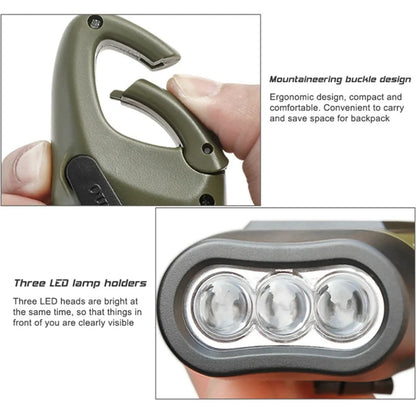  Handkurbel Solar Dynamo Taschenlampe Licht Outdoor Reise Notfall LED Taschenlampe, Schwarz
