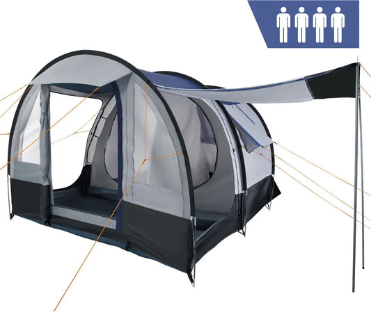  CampFeuer Zelt Smart Für 4 Personen | Schwarz / Blau / Grau, 2000 Mm Wassersäule