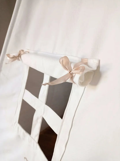  Boho Kinder Spielzelt Wigwam Creme Weiß Bodenmatte Pompons 3 Kissen 110x110x150cm Tipi Teepee