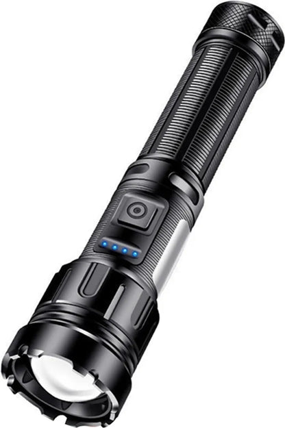  Taschenlampe LED 500 Meter Leuchtweite Militär Taktische USB Wiederaufladbar Wasserdichte Camping Taschenlampe, Notlicht