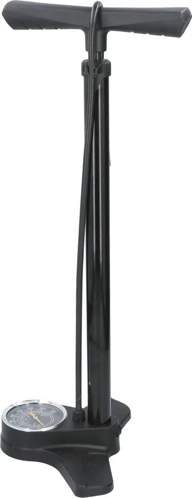  Fahrradpumpe Mit Manometer - Luftpumpe Für Alle Ventile - Standpumpe Für Dunlop-Ventil - Presta-Ventil Und Auto-Ventil - Schwarz