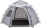 Pro-Tec Campingzelt Nybro Für 2-3 Personen Kuppelzelt 240 X 205 X 140 Cm Sekundenzelt Sofortzelt Camping Automatik Zelt Wasserdicht Grau