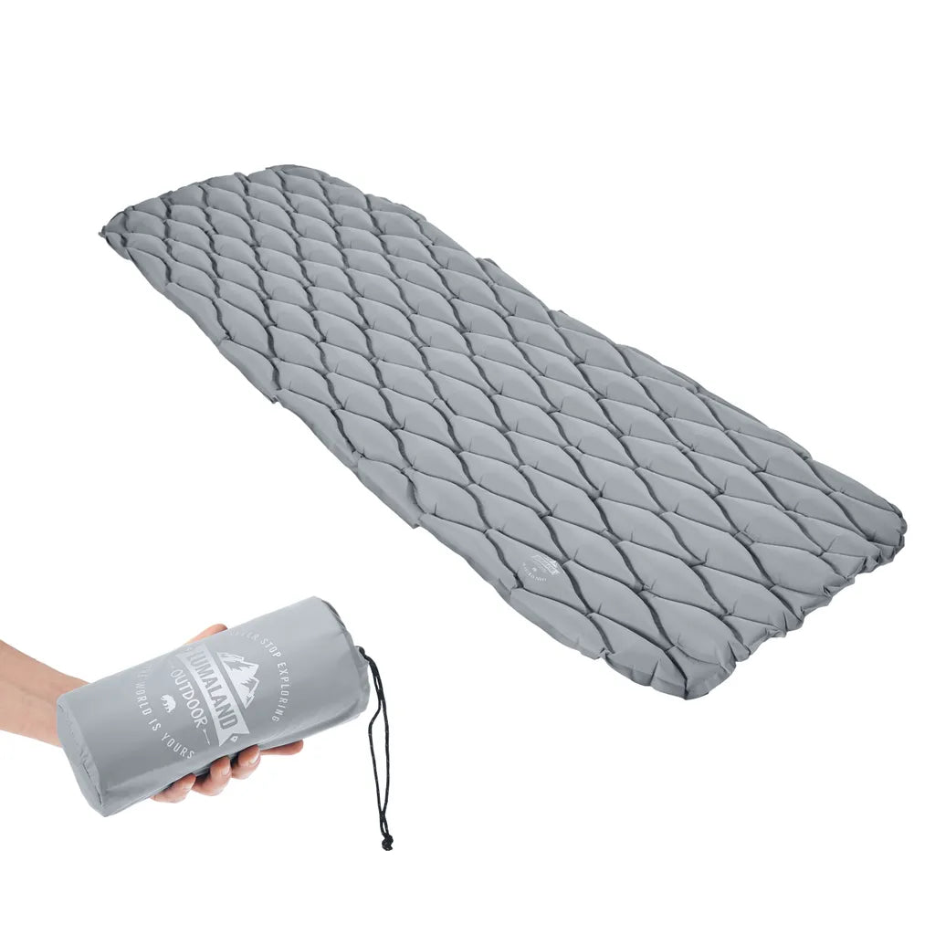  Lumaland Outdoor Campingmatte Isomatte Schlafmatte Aufblasbare Luftmatratze Fürs Zelt 188 X 60 X 6 Cm Hellgrau