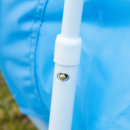  HOMCOM Moonchair Campingstühle Kinder Mondstuhl Faltbar Kinder-Klappsessel Klappbar In-& Outdoor Leicht Zu Tragen Für Kleinkind Mädchen Junge Stahl Blau Ø50 X 49H Cm