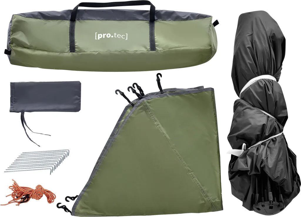 Pro-Tec Campingzelt Nybro Für 2-3 Personen Kuppelzelt 240 X 205 X 140 Cm Sekundenzelt Sofortzelt Festivalzelt Camping Automatik Zelt Wasserdicht Grün