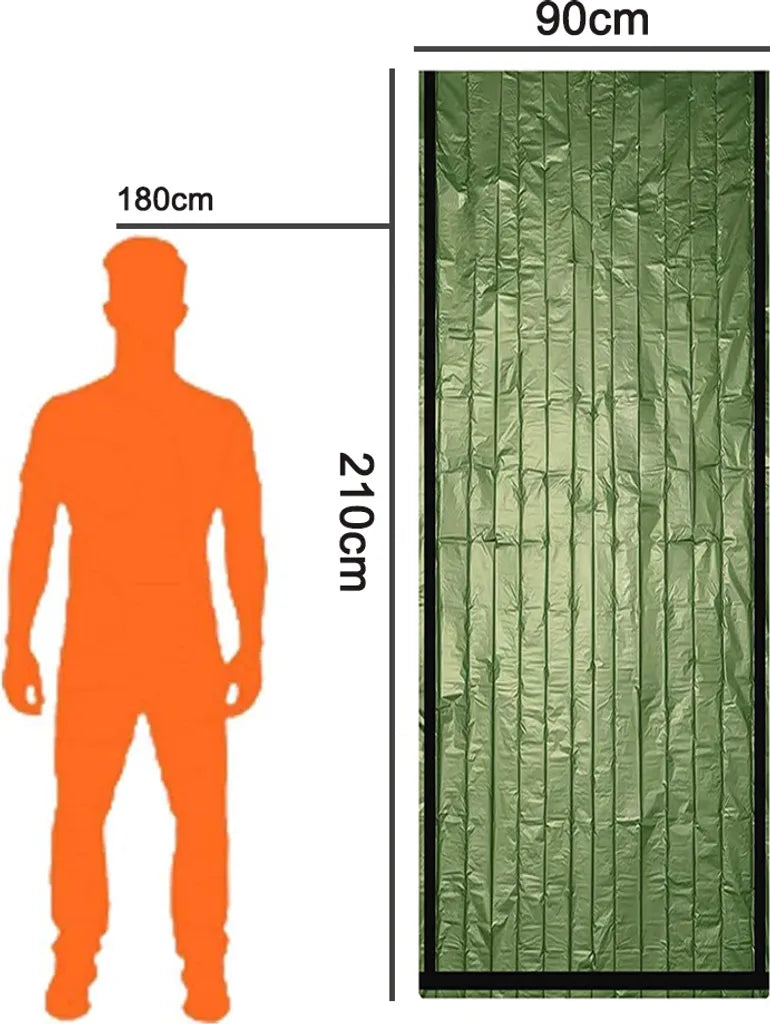  Notfall Überleben Schlafsack,Survival Biwaksack Erste Hilfe Rettungsdecken Wasserdicht Notfalldecke Warm Tube Zelt Ultraleicht Hitzeabweisend Kälteschutz Rettungszelt Für Outdoor(Grün)