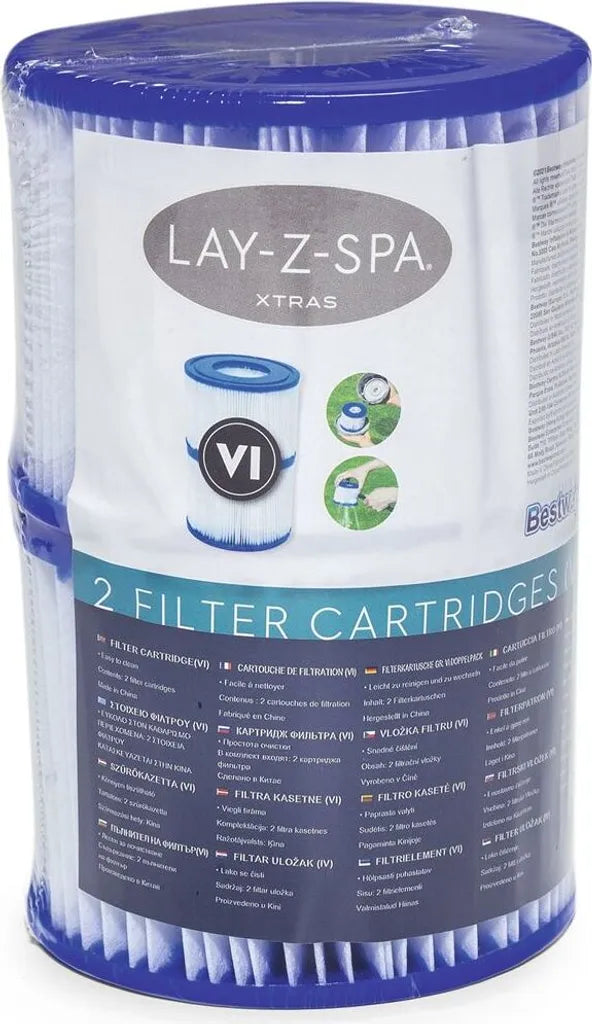  Bestway LAY-Z-SPA Xtras Filterkartusche Gr. VI 10,6 X 8,0 Cm, Doppelpack