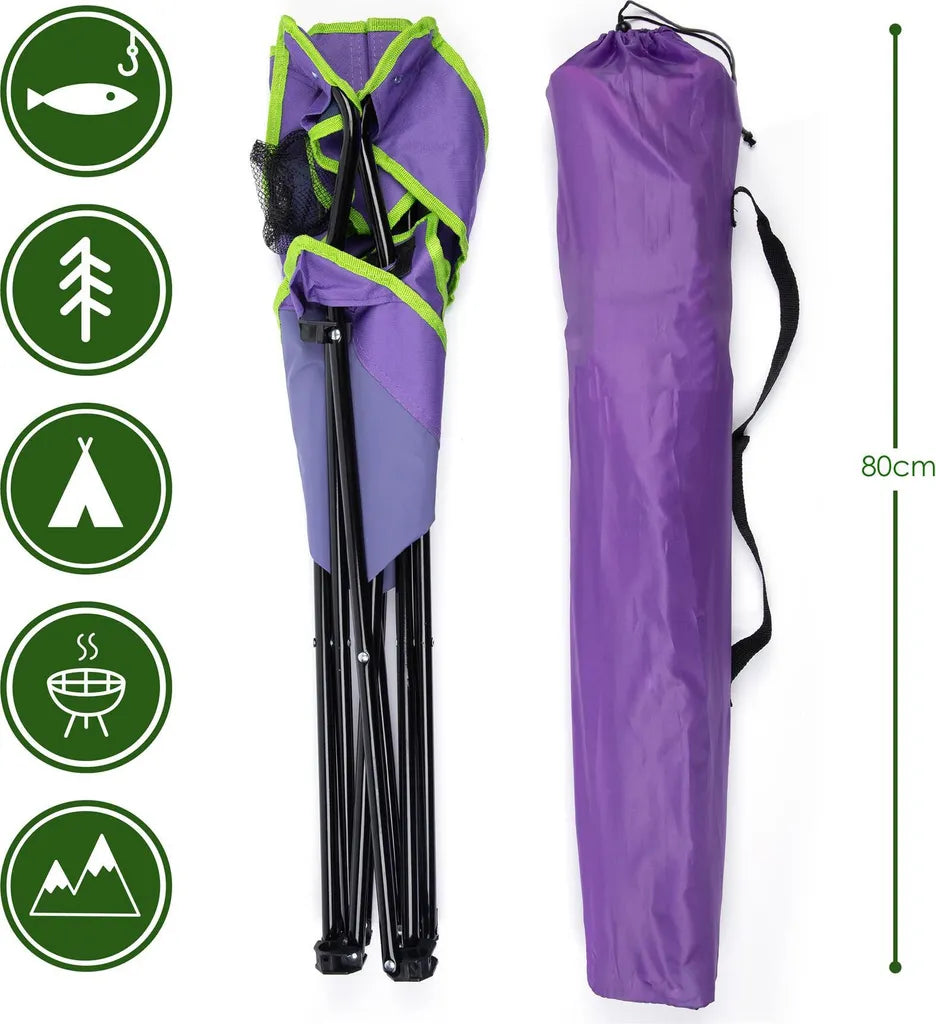  Campingstuhl, Zusammenklappbar, Für Den Garten/Angelausflüge Etc. Violett Violett