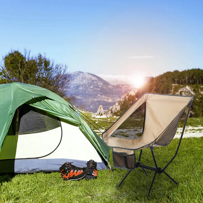  Moon Chair Campingstuhl - Faltbarer Campinghocker Moonchair - Extrem Leicht & Kompakt - Beige