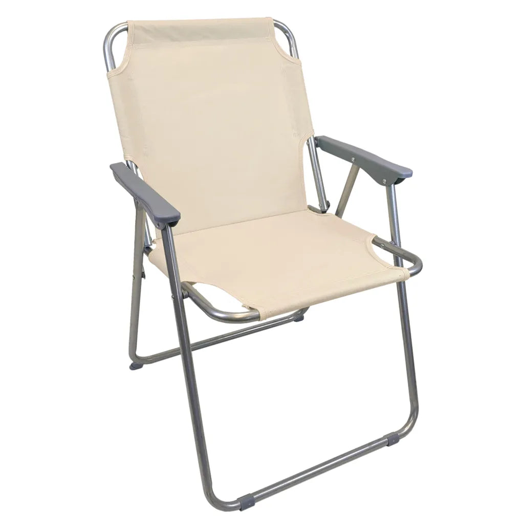 Wohaga Campingstuhl 'Texel' Mit Armlehnen, Klappbar - Beige