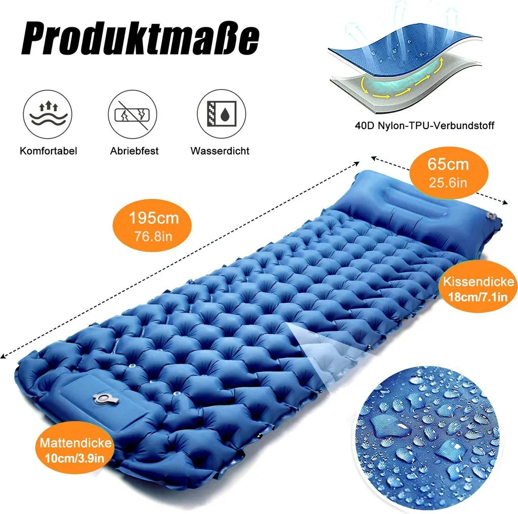  Freetoo Isomatte, Isomatte Ultraleicht, Isomatte Outdoor, Dicke Isomatten Camping Ultraleicht Mit Kissen Isomatte Selbstaufblare Schlafmatte, Wasserdichte & Faltbare