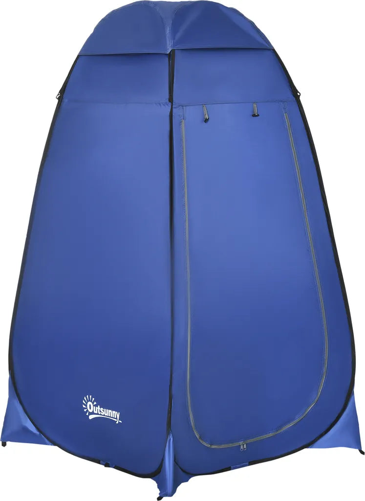  Outsunny Pop Up Toilettenzelt Mobiles Camping Duschzelt Umkleidezelt Mit Innentasche Duschkabine Umkleidekabine Wasserfest Polyester Dunkelblau 120 X 120 X 190 Cm