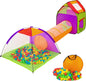  Tectake Spielzelt Mit Tunnel, 200 Bällen Und Tasche - Bunt
