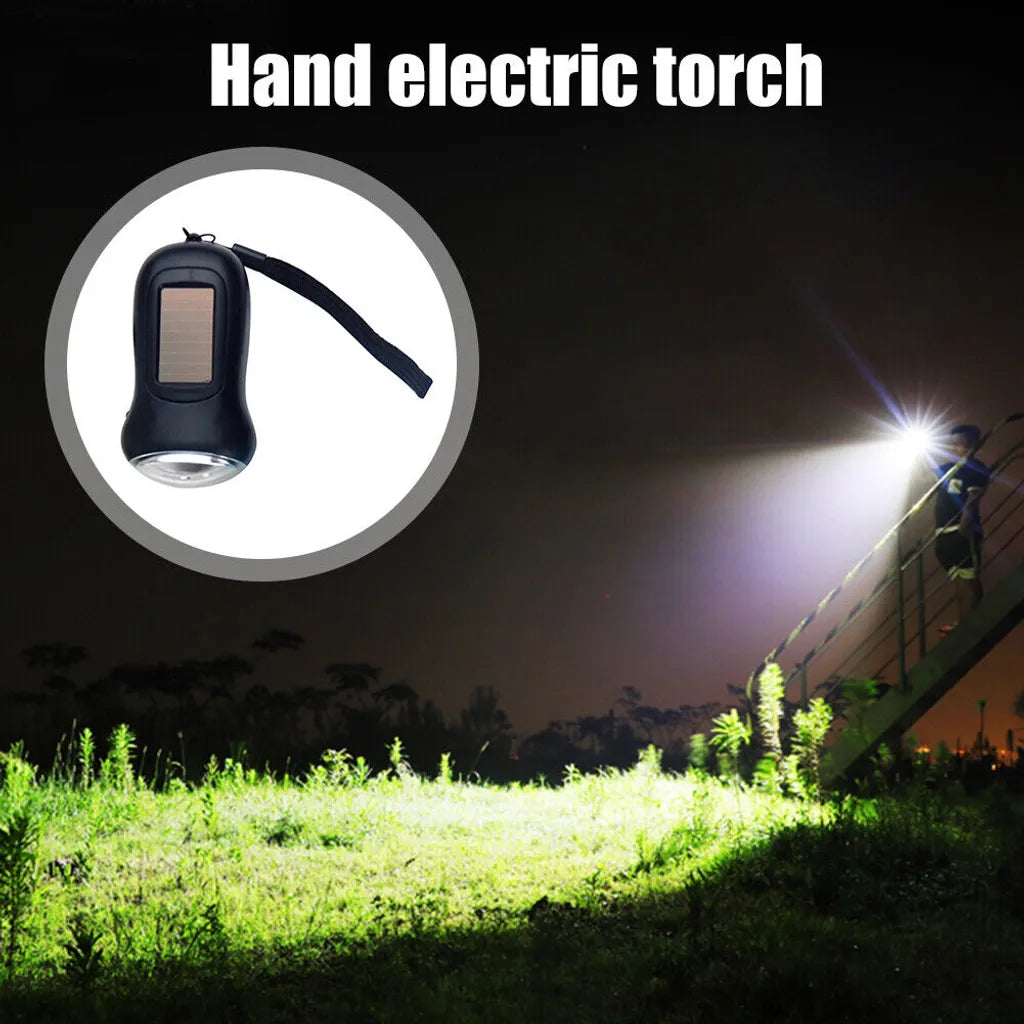  2x Solar LED Taschenlampe Wiederaufladbare Handkurbel Dynamo Camping Notfalllampe