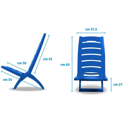  Kreher Tragbarere Klappbarer Campingstuhl/Strandstuhl Aus Kunststoff Mit Belastbarkeit Bis 100 Kg (Blau)