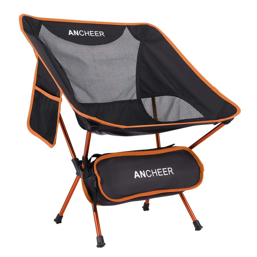  Ancheer Campingstühle Angelstuhl Gartenstühle Ultraleichter Klappstuhl Im Freien, Tragbarer Strandwander Picknick Angelwerkzeugstuhl, Gelb