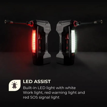  AirBuddy Akku-Luftpumpe 120 W LED-Licht 1500 MAh Akku Schwarz / Rot