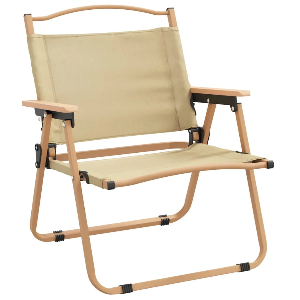  VidaXL Campingstühle 2 Stk. Beige 54x43x59 Cm Oxford-Gewebe