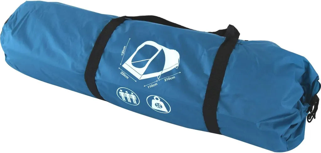  DUNLOP Campingzelt - Kuppelzelt Für 3 Personen - Wasserfest - 210 X 220 X 130 Cm - Inkl. Tragetasche