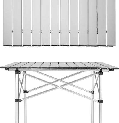  Tectake Camping Klapptisch Aus Aluminium Inkl. Tasche 70x70x70cm - Grau
