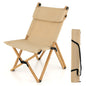  COSTWAY Campingstuhl Mit 2-stufig Verstellbarer Rückenlehne, Klappstuhl Faltbar, Inklusive Tragetasche, Tragbarer Faltstuhl Aus Bambus, Ultraleichter Angelstuhl Für Camping, Angeln, Strand, Terrasse