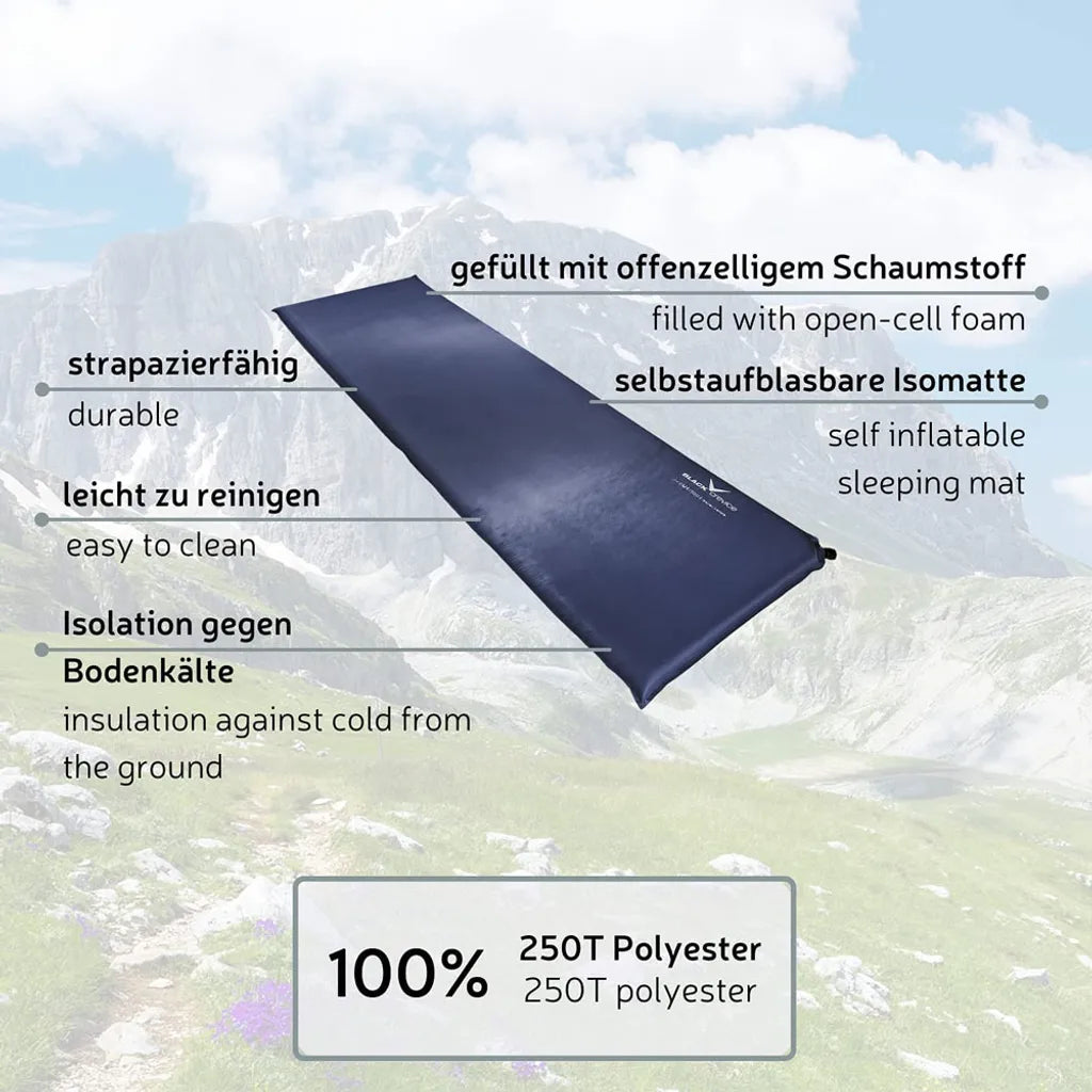  BLACK CREVICE - Selbstaufblasende Unterlagsmatte/Isomatte - 200 X 66 X 7 Cm - Navy
