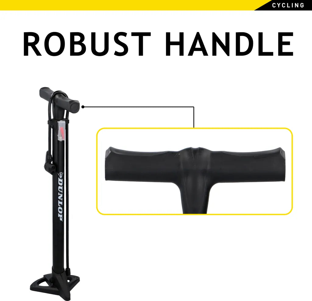  Dunlop Fahrradluftpumpe Für Alle Ventile, Tragbare Luftpumpe, Fahrradpumpe, Standpumpe, Schwarz