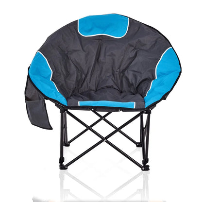  KAHOO Campingstuhl Tragbarer Moon Chair, Campingstuhl Mit Tragetasche, Gepolsterter Sitz, Blau