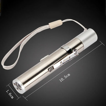  2 Stück LED Taschenlampe 3 In 1 UV Lampe USB Wiederaufladbar