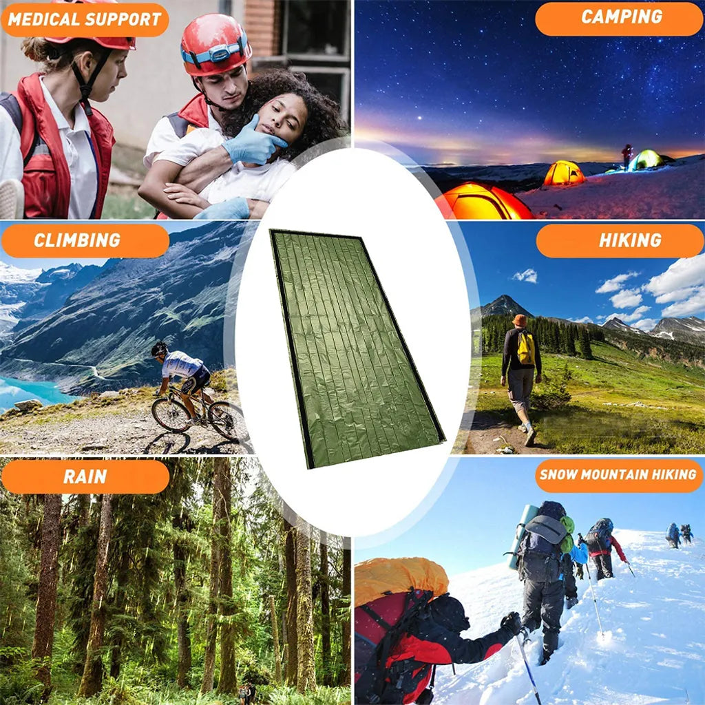  Notfall Überleben Schlafsack, Survival Biwak Sack Erste Hilfe Rettungsdecken Wasserdicht Notfalldecke Ultraleicht Hitzeabweisend Kälteschutz Für Outdoor Camping Wandern