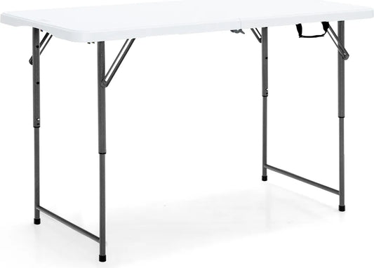  COSTWAY Tragbarer Campingtisch Klapptisch, Klappbarer Gartentisch Mit Tragegriff, Höhenverstellbar, Für Camping, Hochzeit, Party, 120 X 60 X 74,5 Cm