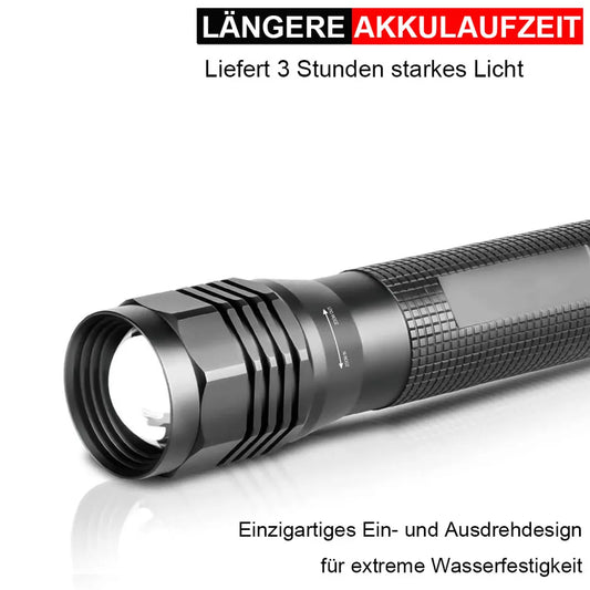  LED Taschenlampe Superhell Zoombar Taschenlampen Tragbare Handlampe Wasserdicht IPX6, Notlicht, Camping Wandern Outdoor Notüberleben Licht
