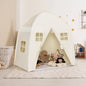  COSTWAY Kinderzelt, Großes Prinzessinnenzelt Mit Tragetasche, Anti-Rutsch-Matte, Reißverschluss-Design, Atmungsaktive Fenster, Tragbares Spielzelt Für Jungen Und Mädchen Ab 3 Jahren Beige