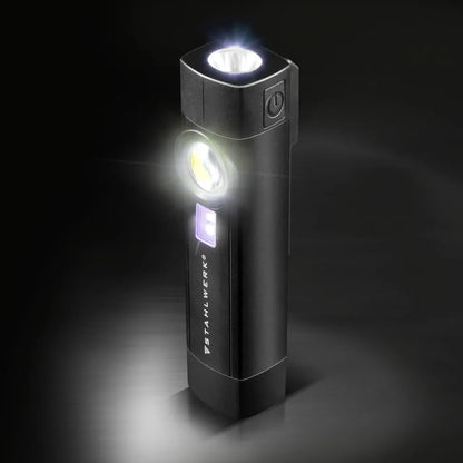  STAHLWERK LED Arbeitsleuchte 5 W Taschenlampe Werkstattlampe Mit 4 Leucht-Modi UV-Licht Akku USB