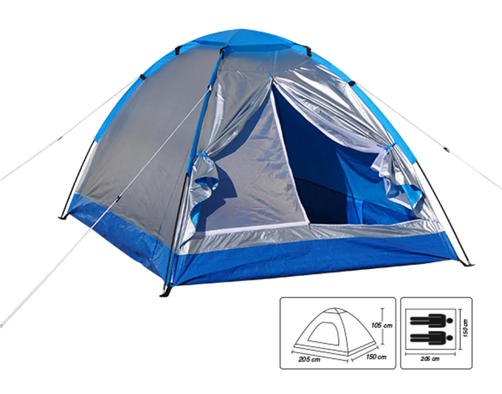  Iglu Zelt - 2 Personen - 205 X 150 X 105cm - Silber/Türkis