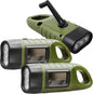  3er Solar LED Taschenlampe Handkurbel Wiederaufladbare Mit Wanderschnalle, Dynamo Taschenlampe, Taschenlampenkurbel Für Outdoor/Camping/Notfall,Grün