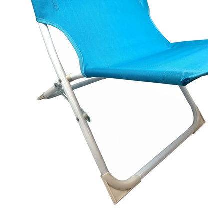  Strandstuhl Mit Kopfpolster - Hellblau - Klappbar