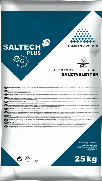  SALTECH Plus 25kg Salztabletten Regneriersalz Wasserenthärtung Wasserenthärter