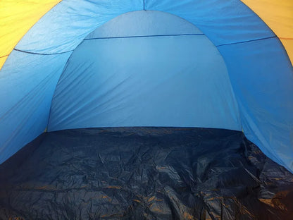  Campingzelt 4-6 Personen Outdoorzelt Zelt Familienzelt Tunnelzelt Gelb-Blau Neu