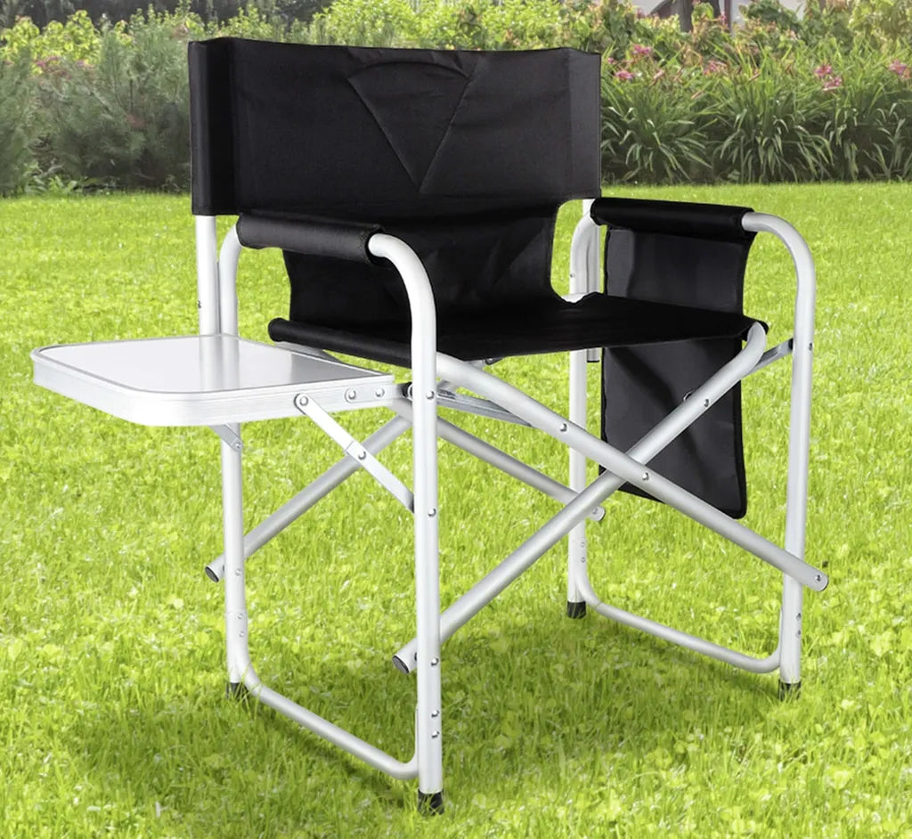  Regiestuhl Mit Tisch Und Tasche - 47x57x79cm - Aluminium-Polyester - Max 120kg
