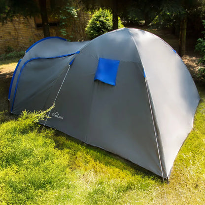  Campela Touristenzelt, Familienzelt, Tropical, Für 4 Personen, Wasserdicht 3000m, Geklebte Nähte, CA0013GRY