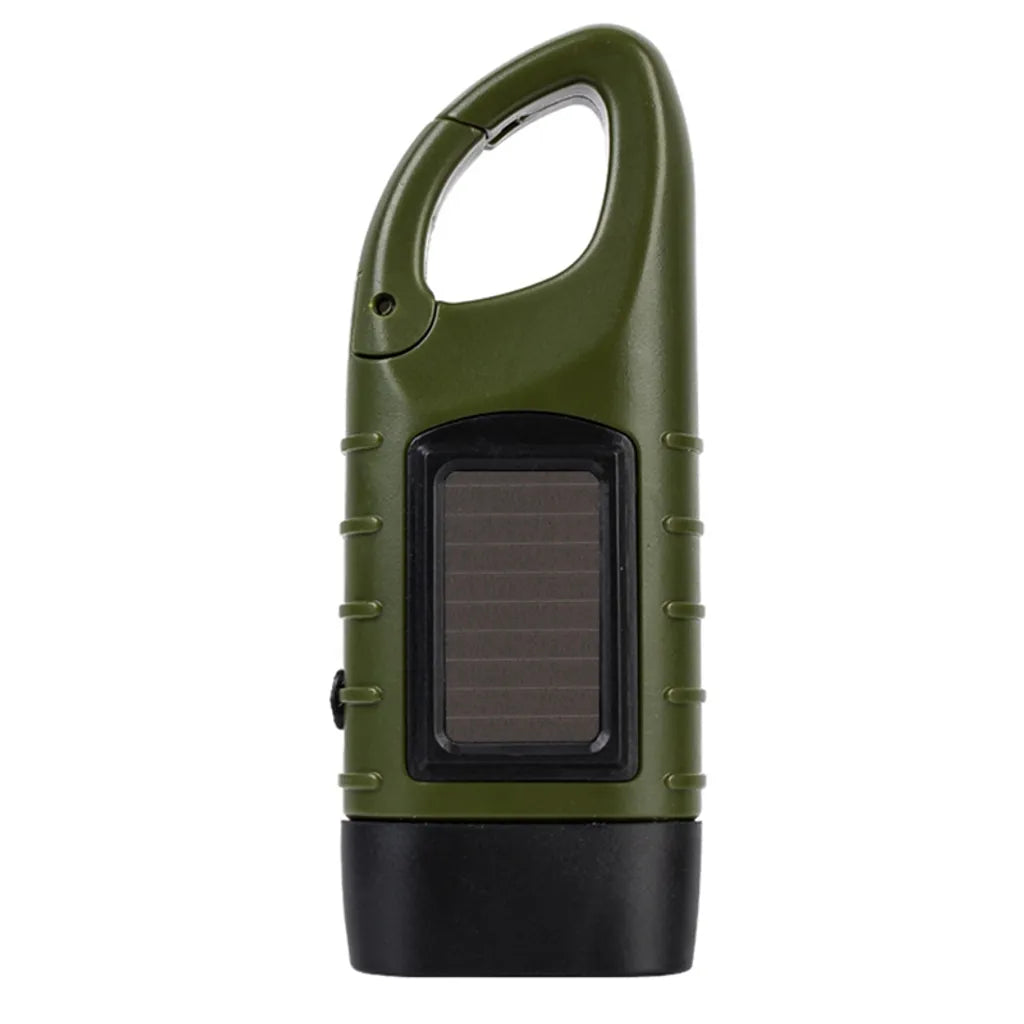  2x Handkurbel Solar Dynamo Taschenlampe Licht Outdoor Reise Notfall LED Taschenlampe, Grün