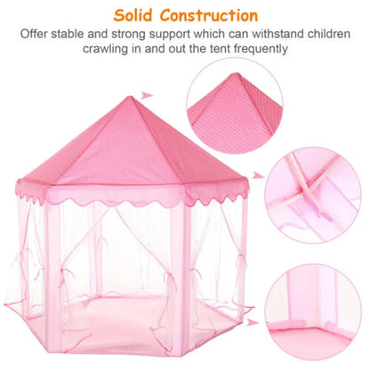  Kinderzelt Babyzelt Spielhaus Prinzessin Spielzelt Bällebad Spielhöhle Zelt Rosa